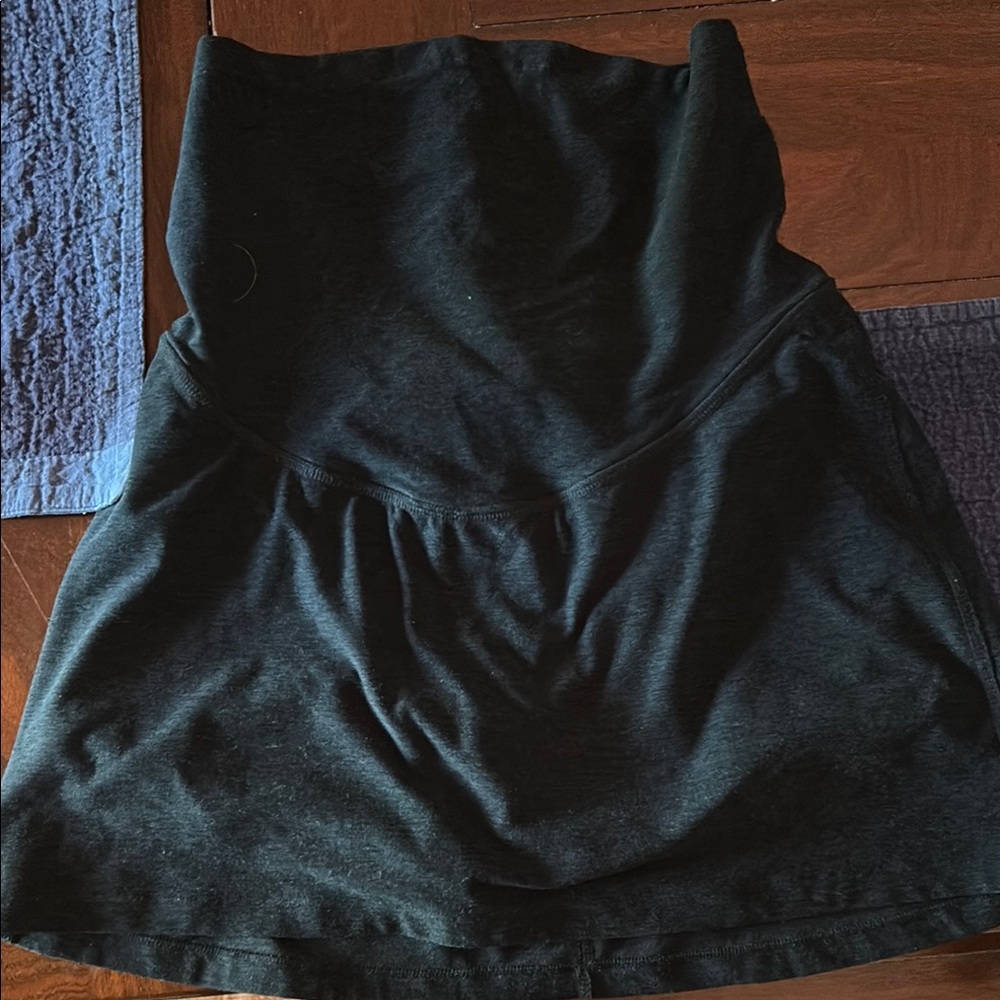 Black beyond yoga maternity spacedye skirt with built in shorts